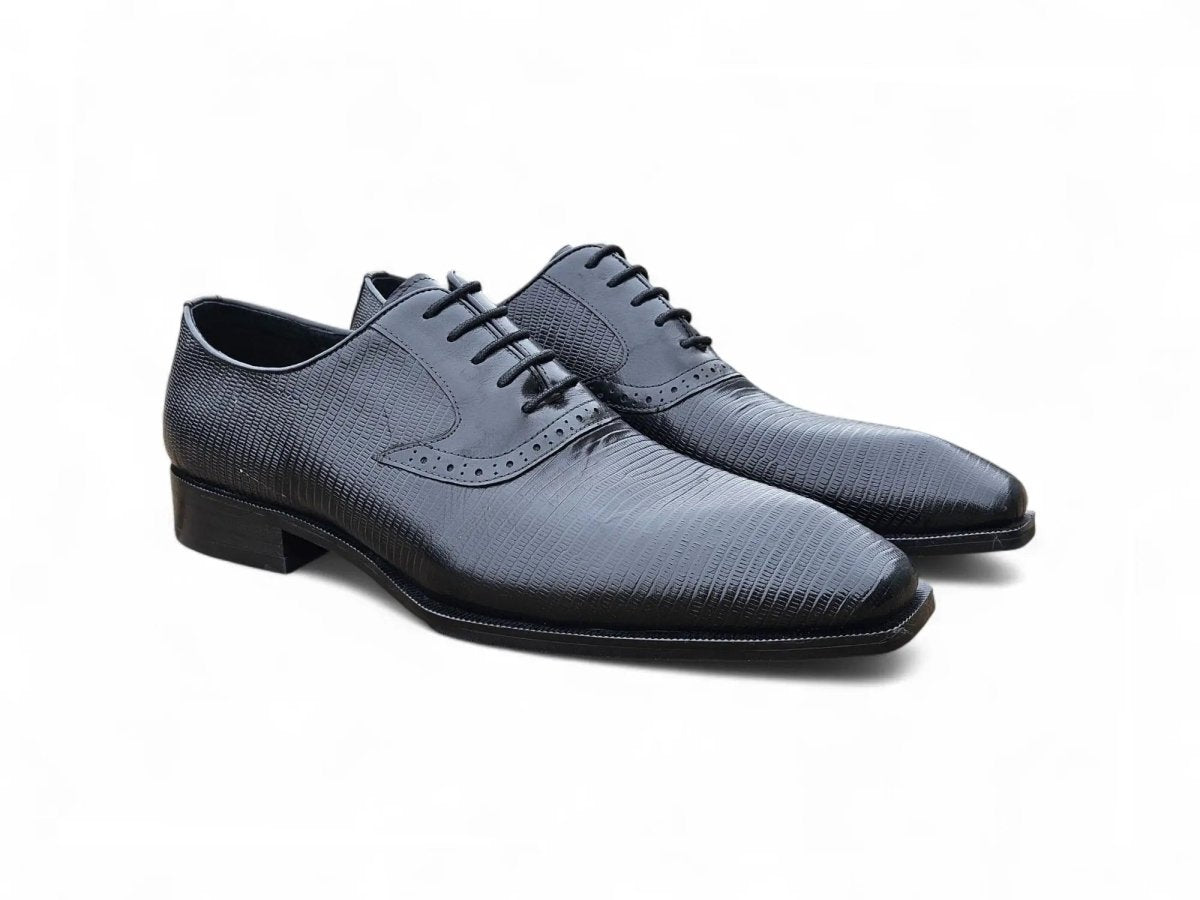 Carrucci Milano Lizard Embossed Oxford Dress Shoes Shoes by Carrucci Shoes – Don't Panic Shoes