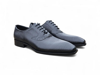 Carrucci Milano Lizard Embossed Oxford Dress Shoes Shoes by Carrucci Shoes – Don't Panic Shoes