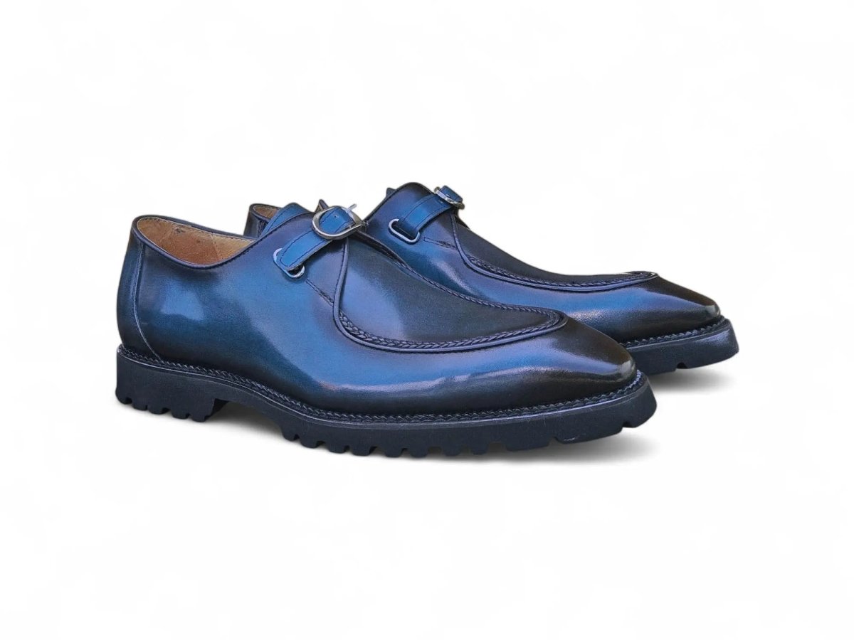 Carrucci Moc Toe Single Monk Loafer Leather Ks480 - 110 Shoes by Carrucci Shoes – Don't Panic Shoes