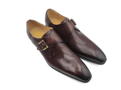 Carrucci Monk Strap Buckle Leather Loafer Burnished Finish Shoes by Carrucci Shoes – Don't Panic Shoes