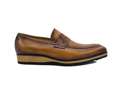Carrucci Penny Loafer Leather Lightweight Sole Ks516 - 01 Shoes by Carrucci Shoes – Don't Panic Shoes