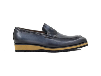 Carrucci Penny Loafer Leather Lightweight Sole Ks516 - 01 Shoes by Carrucci Shoes – Don't Panic Shoes