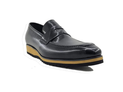 Carrucci Penny Loafer Leather Lightweight Sole Ks516 - 01 Shoes by Carrucci Shoes – Don't Panic Shoes