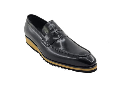 Carrucci Penny Loafer Leather Lightweight Sole Ks516 - 01 Shoes by Carrucci Shoes – Don't Panic Shoes