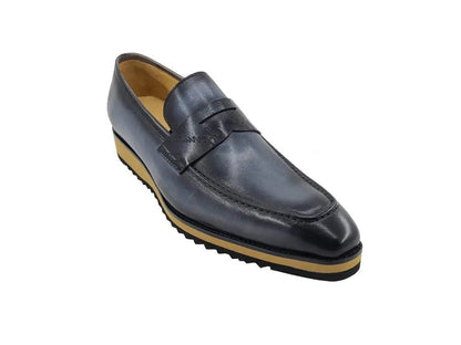 Carrucci Penny Loafer Leather Lightweight Sole Ks516 - 01 Shoes by Carrucci Shoes – Don't Panic Shoes