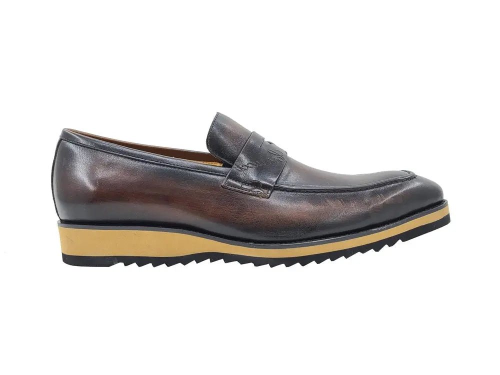 Carrucci Penny Loafer Leather Lightweight Sole Ks516 - 01 Shoes by Carrucci Shoes – Don't Panic Shoes