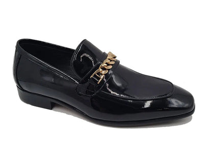 Carrucci Shoes Beveled Squared Toe Patent Leather Loafer Ks2241 - 01p Shoes by Carrucci Shoes – Don't Panic Shoes