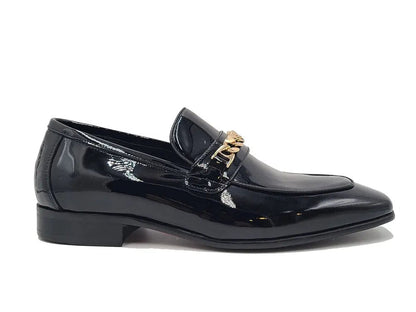 Carrucci Shoes Beveled Squared Toe Patent Leather Loafer Ks2241 - 01p Shoes by Carrucci Shoes – Don't Panic Shoes
