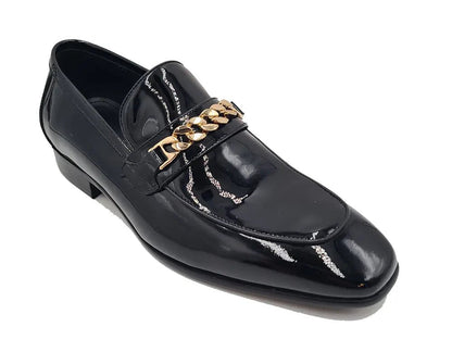 Carrucci Shoes Beveled Squared Toe Patent Leather Loafer Ks2241 - 01p Shoes by Carrucci Shoes – Don't Panic Shoes