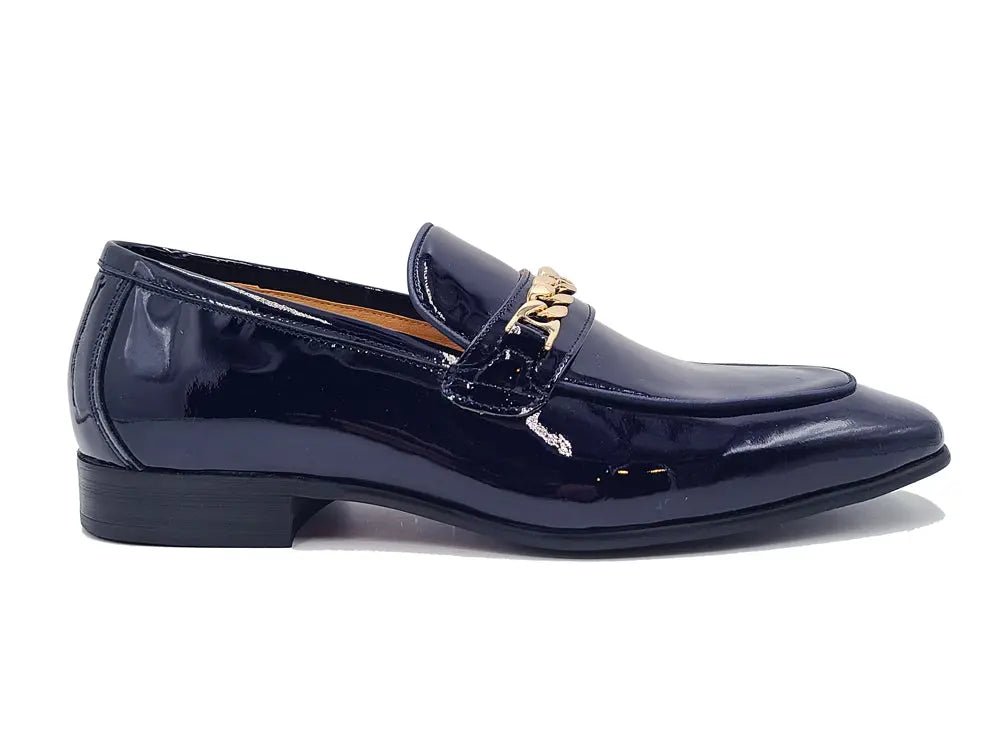 Carrucci Shoes Beveled Squared Toe Patent Leather Loafer Ks2241 - 01p Shoes by Carrucci Shoes – Don't Panic Shoes