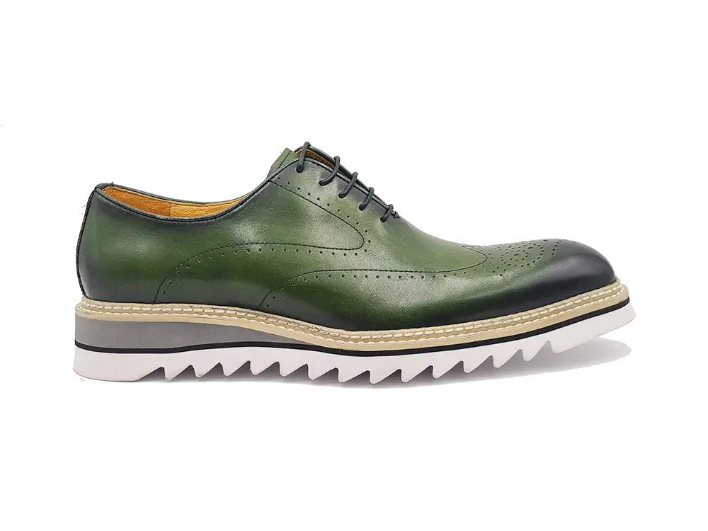 Carrucci Shoes Patina Wing - Tip Oxford Medallion Leather Shoes by Carrucci Shoes – Don't Panic Shoes