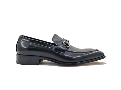 Carrucci Signature Buckle Loafer Men's Leather Ks503 - 02 Shoes by Carrucci Shoes – Don't Panic Shoes