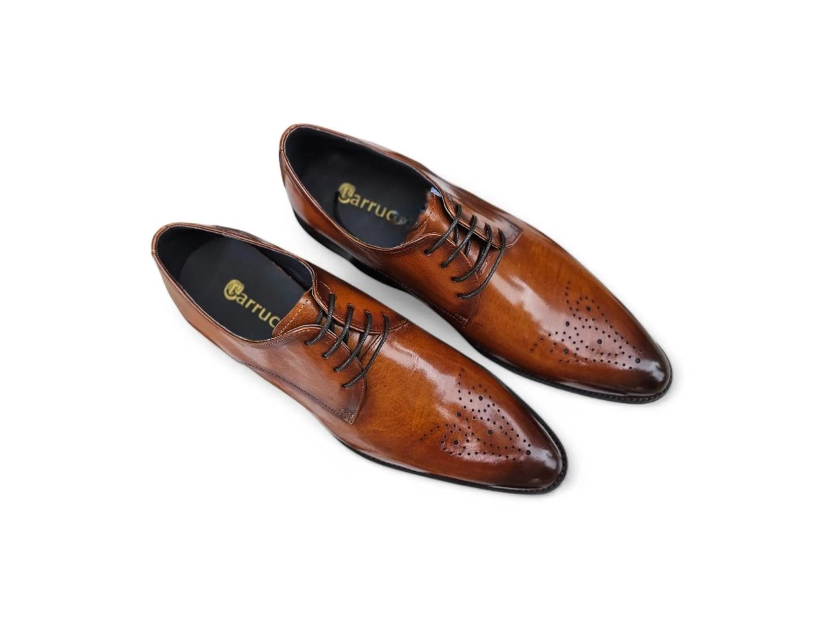Carrucci Signature Burnished Lace Up Derby Calfskin Leather Ks479 - 04 Shoes by Carrucci Shoes – Don't Panic Shoes