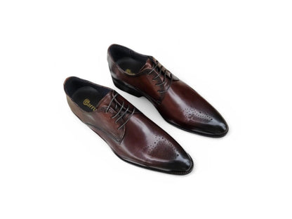 Carrucci Signature Burnished Lace Up Derby Calfskin Leather Ks479 - 04 Shoes by Carrucci Shoes – Don't Panic Shoes