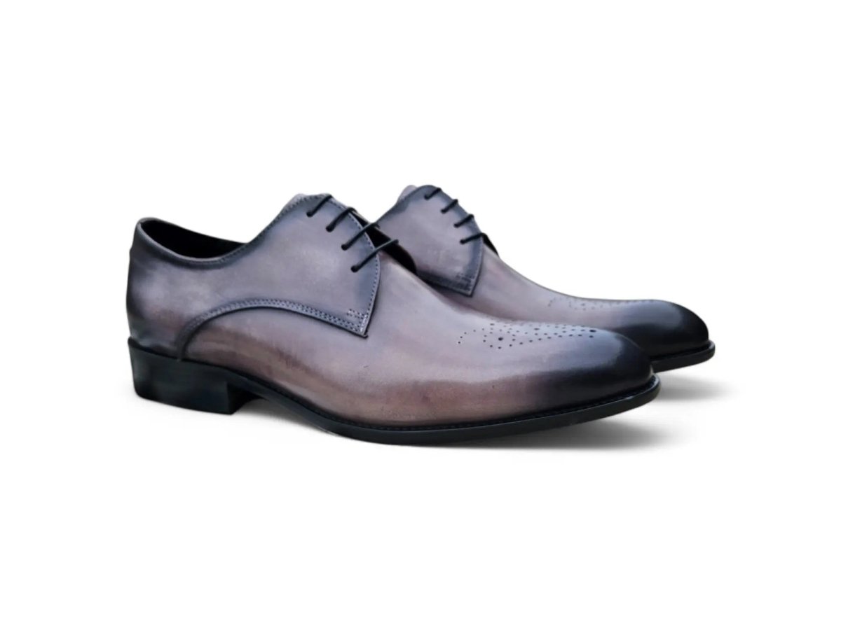 Carrucci Signature Burnished Lace Up Derby Calfskin Leather Ks479 - 04 Shoes by Carrucci Shoes – Don't Panic Shoes