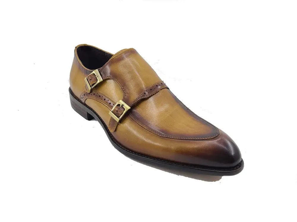 Carrucci Two Tone Monk Strap Buckle Loafer Leather Ks479 - 05 Shoes by Carrucci Shoes – Don't Panic Shoes