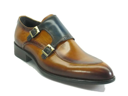 Carrucci Two Tone Monk Strap Buckle Loafer Leather Ks479 - 05 Shoes by Carrucci Shoes – Don't Panic Shoes