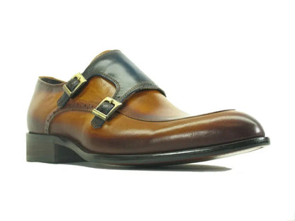 Carrucci Two Tone Monk Strap Buckle Loafer Leather Ks479 - 05 Shoes by Carrucci Shoes – Don't Panic Shoes
