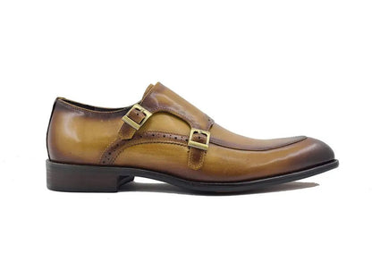 Carrucci Two Tone Monk Strap Buckle Loafer Leather Ks479 - 05 Shoes by Carrucci Shoes – Don't Panic Shoes