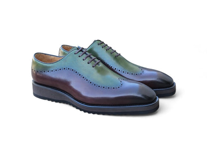Carrucci Two Tone Oxford Men's Calfskin Leather Ks515 - 33t Shoes by Carrucci Shoes – Don't Panic Shoes