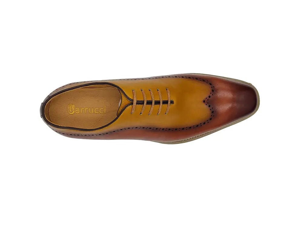 Carrucci Two Tone Oxford Men's Calfskin Leather Ks515 - 33t Shoes by Carrucci Shoes – Don't Panic Shoes