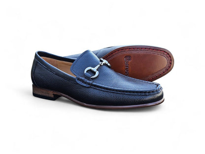 Carrucci Victor Horsebit Loafer Pebble Grain Leather Kl201 - 01 Shoes by Carrucci Shoes – Don't Panic Shoes