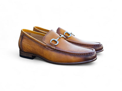 Carrucci Victor Horsebit Loafer Pebble Grain Leather Kl201 - 01 Shoes by Carrucci Shoes – Don't Panic Shoes