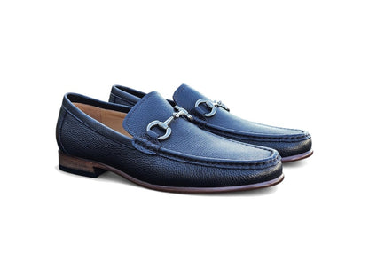 Carrucci Victor Horsebit Loafer Pebble Grain Leather Kl201 - 01 Shoes by Carrucci Shoes – Don't Panic Shoes