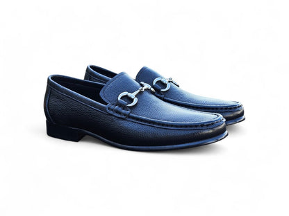 Carrucci Victor Horsebit Loafer Pebble Grain Leather Kl201 - 01 Shoes by Carrucci Shoes – Don't Panic Shoes