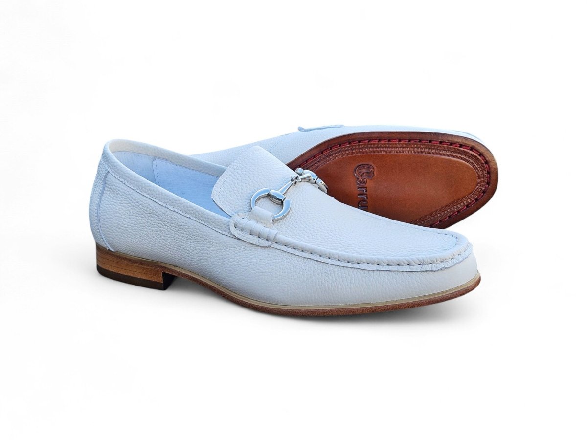 Carrucci Victor Horsebit Loafer Pebble Grain Leather Kl201 - 01 Shoes by Carrucci Shoes – Don't Panic Shoes