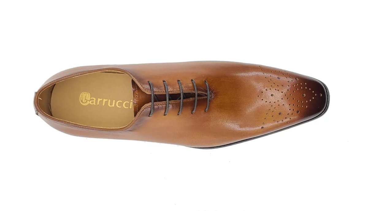 Carrucci Wholecut Calf Oxford Men's Leather Ks503 - 36 Shoes by Carrucci Shoes – Don't Panic Shoes