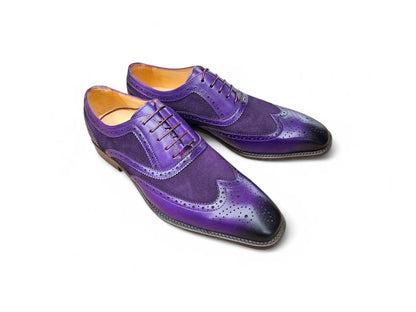 Carrucci Wingtip Oxford Leather And Suede Ks509 - 25sc Shoes by Carrucci Shoes – Don't Panic Shoes