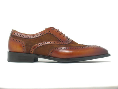 Carrucci Wingtip Oxford Leather And Suede Ks509 - 25sc Shoes by Carrucci Shoes – Don't Panic Shoes