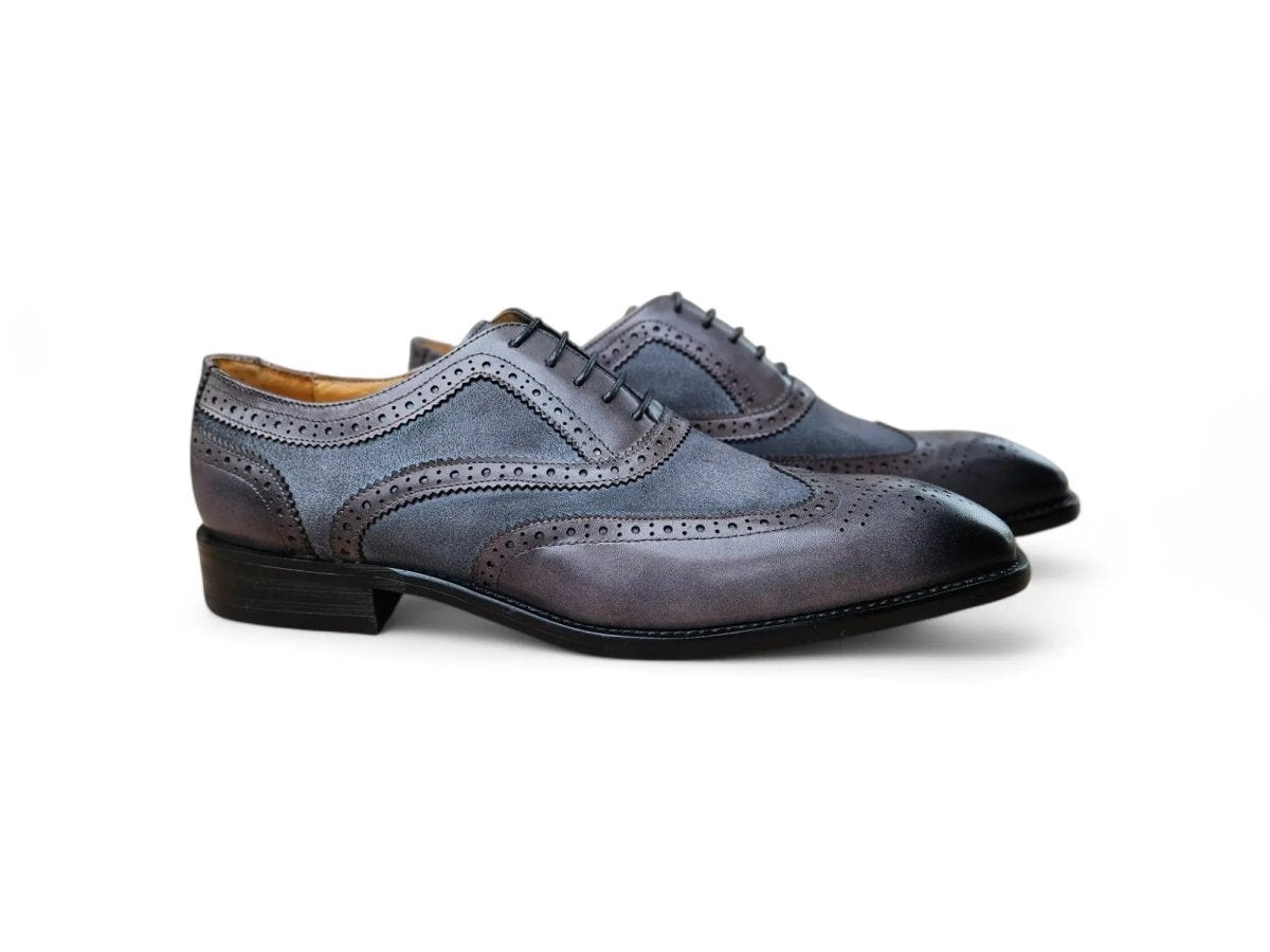 Carrucci Wingtip Oxford Leather And Suede Ks509 - 25sc Shoes by Carrucci Shoes – Don't Panic Shoes