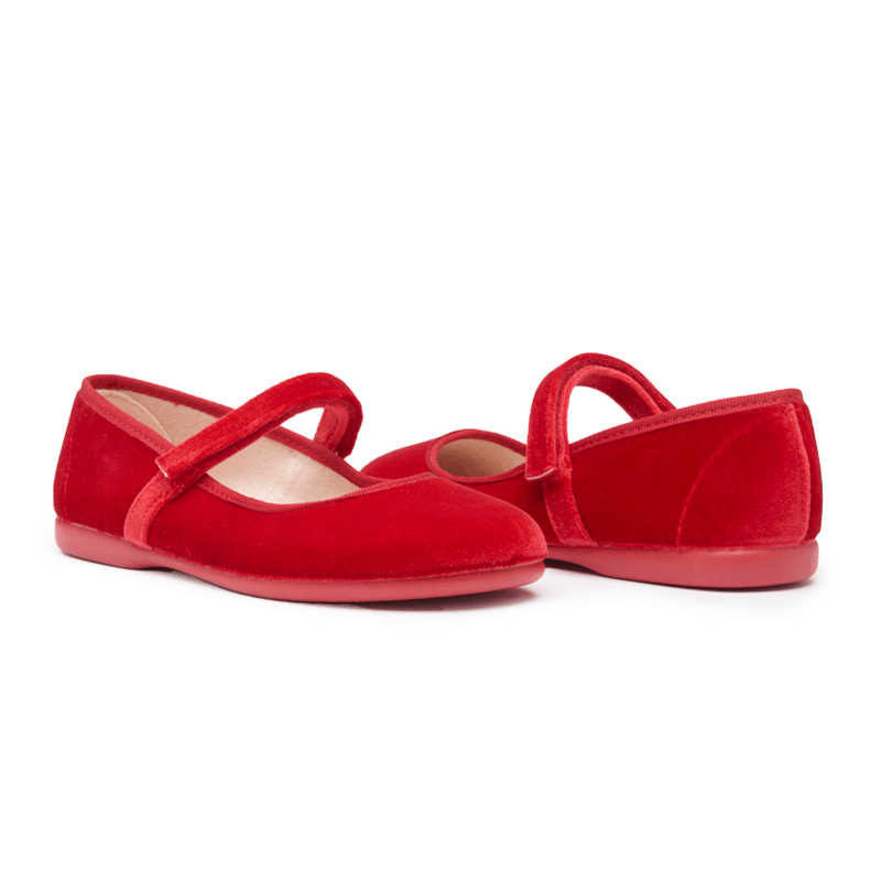 Cassie Red Adjustable Velcro Non Slip Rubber Sole Spain seasonal core FW by Childrenchic – Don't Panic Shoes
