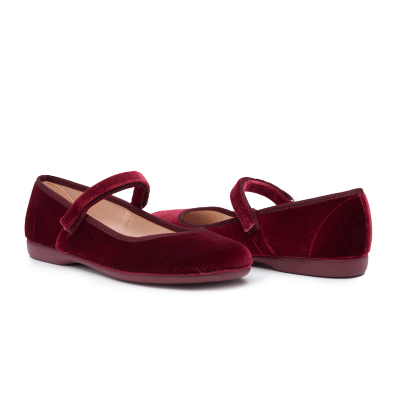 CaSsie Women’s Burgundy Mary Janes Adjustable Velcro core by Childrenchic – Don't Panic Shoes