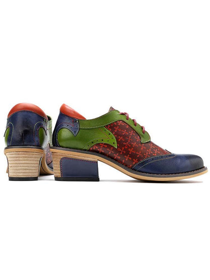 Casual Vintage Handmade Style Leather Brogue Shoes Flat by Colorstepshoes – Don't Panic Shoes