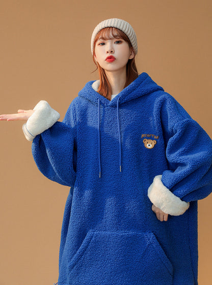 Niepce Women's Furry Teddy Bear Hoodie