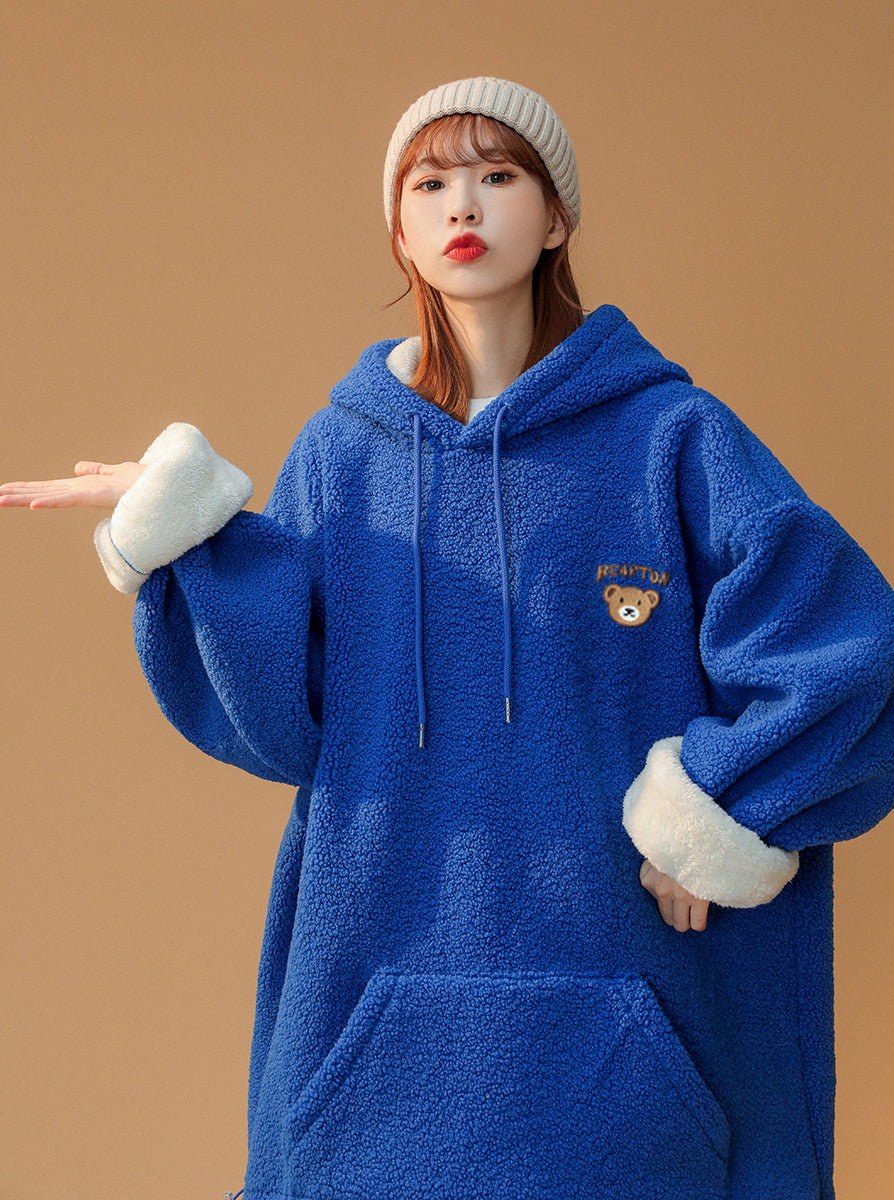 Niepce Women's Furry Teddy Bear Hoodie