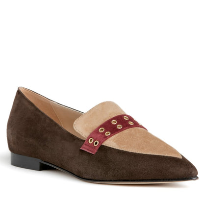 Cecily Loafer Two Tone Brown Suede Leather Memory Insole Boots by Beautiisoles – Don't Panic Shoes