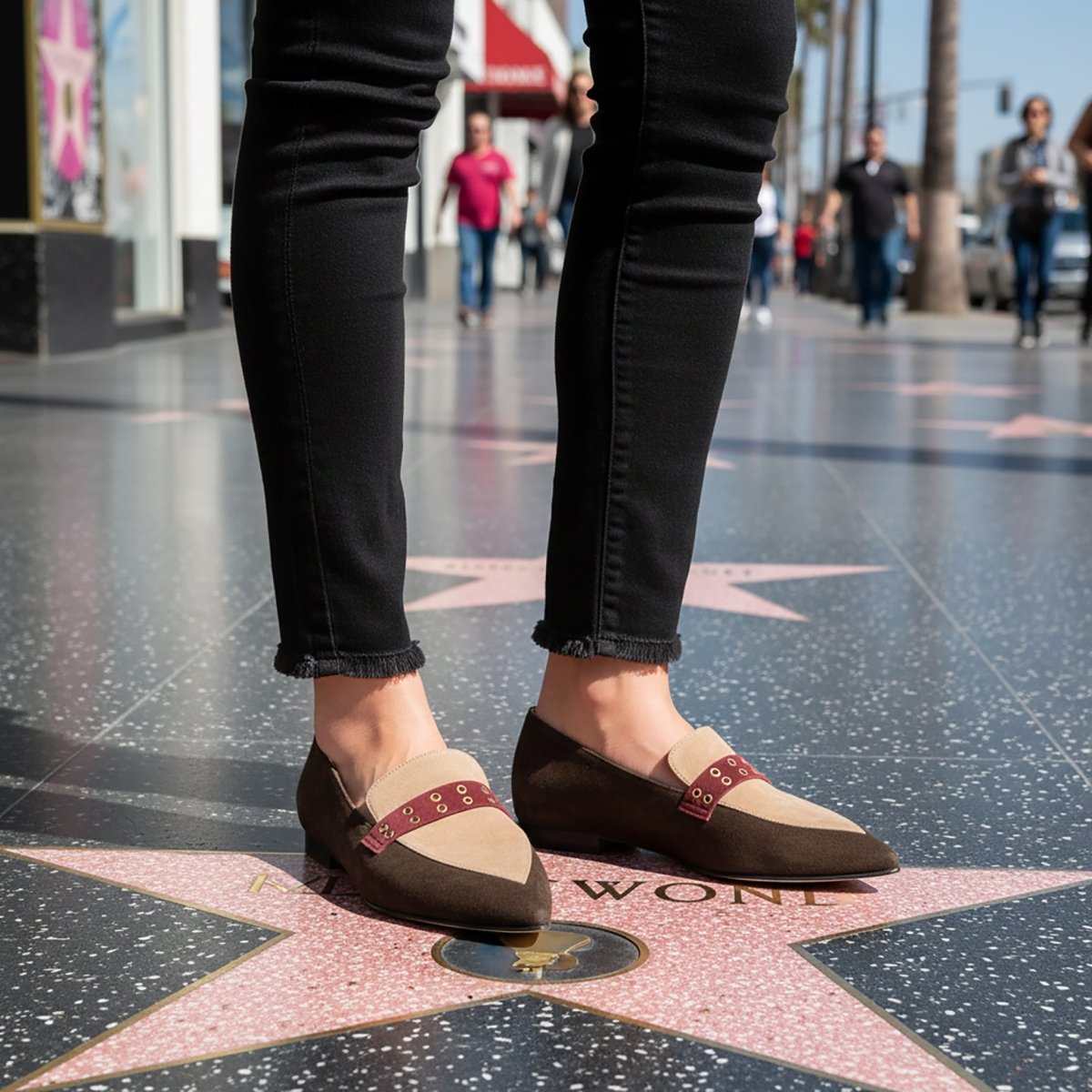 Cecily Loafer Two Tone Brown Suede Leather Memory Insole Boots by Beautiisoles – Don't Panic Shoes
