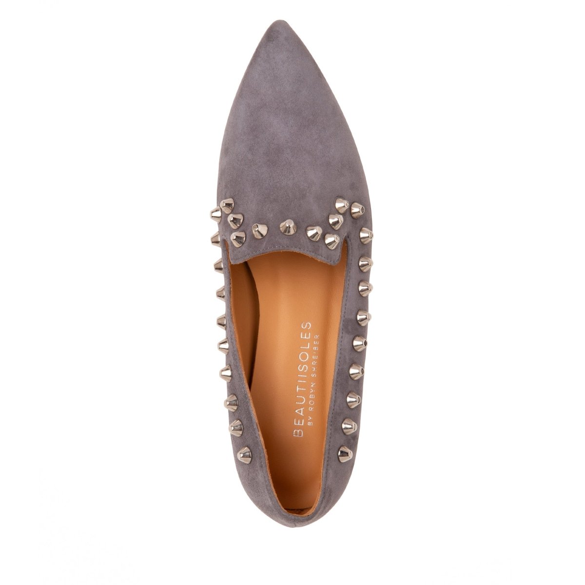 Celeste Loafer Grey Suede Handmade In Italy Slip On Flats by Beautiisoles – Don't Panic Shoes