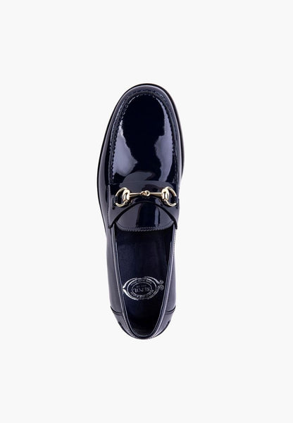 Ceremony Men’S Navy Patent Leather Loafer Gold Buckle Men Shoes by Sepol Shoes – Don't Panic Shoes