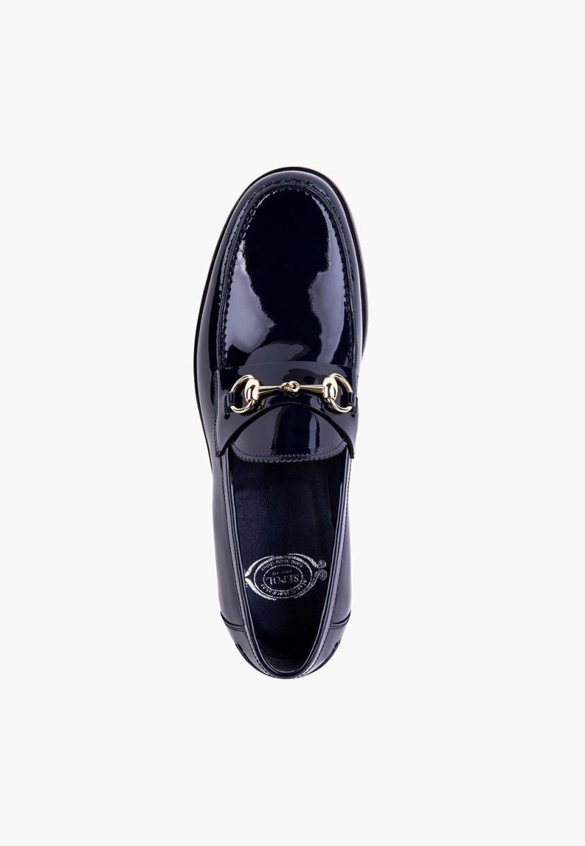 Ceremony Men’S Navy Patent Leather Loafer Gold Buckle Men Shoes by Sepol Shoes – Don't Panic Shoes