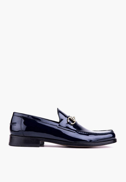 Ceremony Men’S Navy Patent Leather Loafer Gold Buckle Men Shoes by Sepol Shoes – Don't Panic Shoes