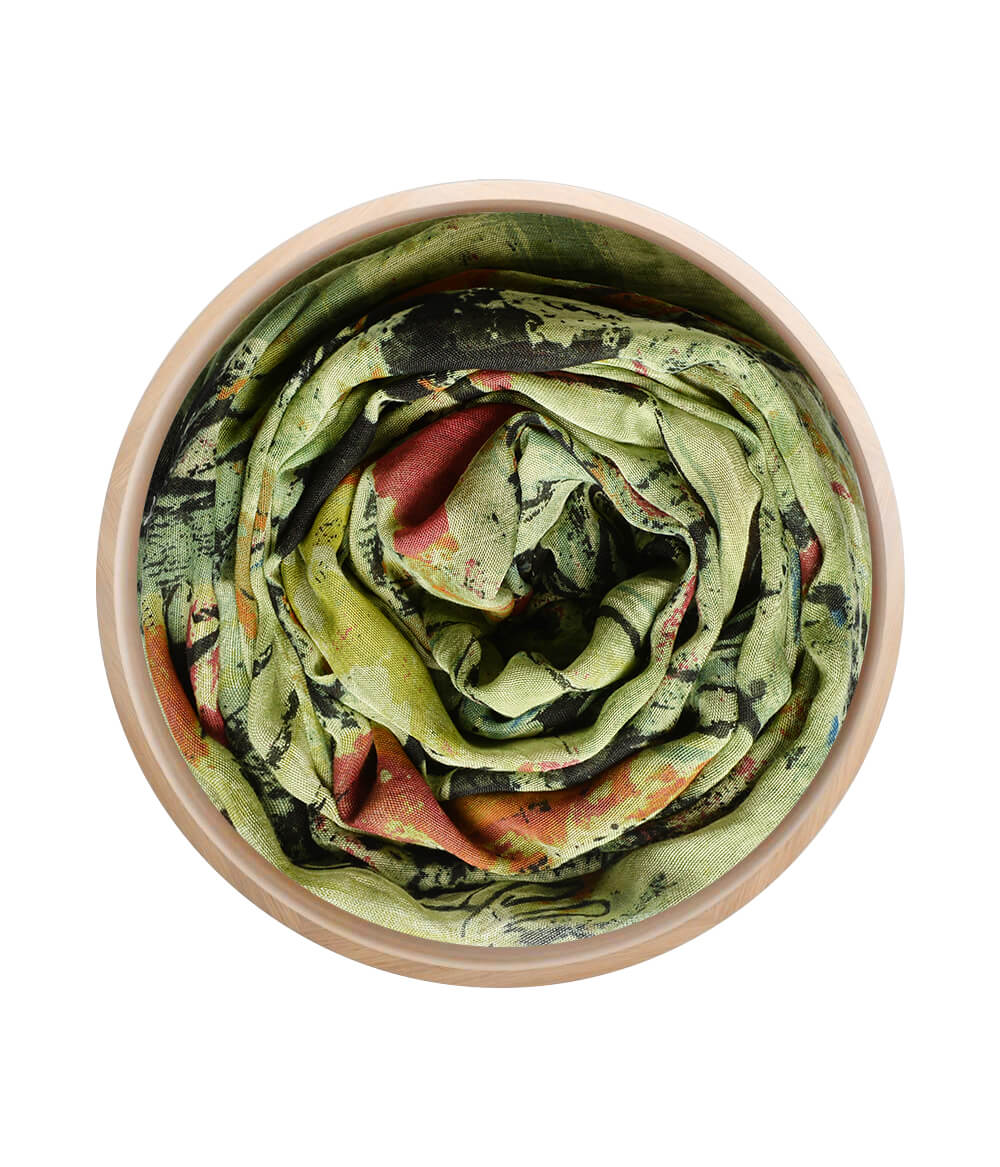 Chagall Dark Green 15 Bamboo Fiber Scarf Florence Italy Bamboo Scarves by Mar Soreli – Don't Panic Shoes