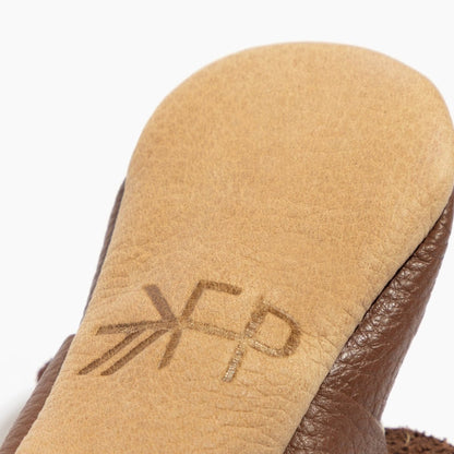 Chestnut Knotted Bow Baby Shoe Knotted Bow Mocc by Freshly Picked – Don't Panic Shoes