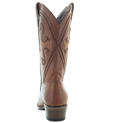 Cheyenne Cowgirl Boots | Women's Snipped Toe Tan Leather Boots (M50041) Cowboy Boots by Soto Boots – Don't Panic Shoes