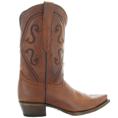 Cheyenne Cowgirl Boots | Women's Snipped Toe Tan Leather Boots (M50041) Cowboy Boots by Soto Boots – Don't Panic Shoes
