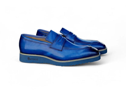 Chic Patina Burnished Penny Loafer Leather Ks518 - 03 Shoes by Carrucci Shoes – Don't Panic Shoes